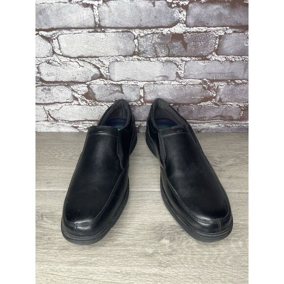 NUNN BUSH Black Leather Slip On Work Loafers Comfort GEL Shoes Men’s 11W US/44EU